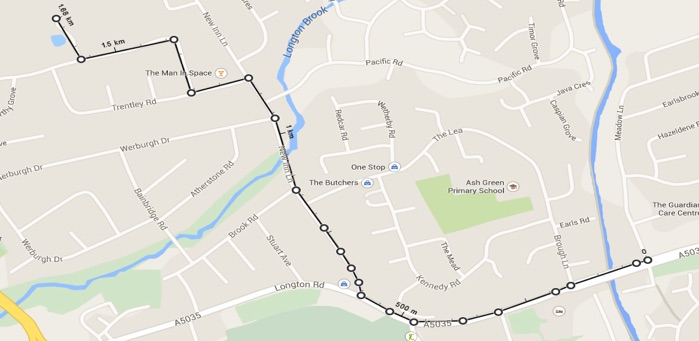 Trentham High School 1680m + 900m = 2580m.